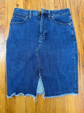 Madewell Indigo Denim Skirt with Button Fly